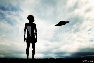Bild på Alien and ufo silhouette